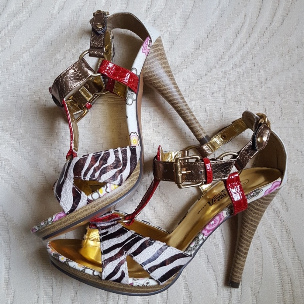 NWT Zebra Print High Heels